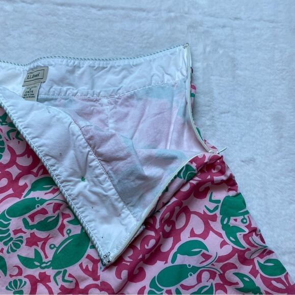 L.L. Bean White, Pink and Green Crustacean Skirt Size 8 - Picture 5 of 10